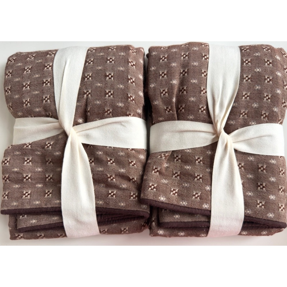 West Elm Reversible Micro Pattern Auburn 100% Cotton Euro Shams, NWT, Retail $98 - Picture 4 of 4